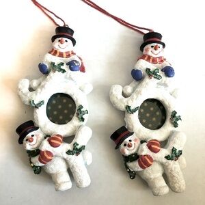 Vintage ceramic photo ornament
